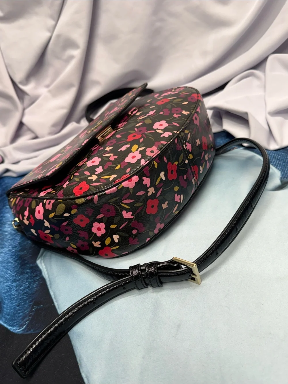 (new+tag) Kate Spade Cameron Boho Black Floral Crossbody Byrdie Collection